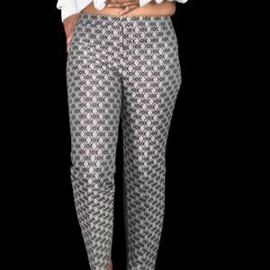 Club Monaco Aida Brocade Trousers Grey Jacquard Ankle Pants Slim Dressy Size 2